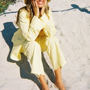 Parke Yellow Linen Boxer Pants